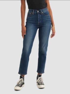 Levi’s Women’s High Ride Wedgie Straight Cropped Jeans - Indigo Here We Go 32x28